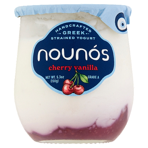Nounós Cherry Vanilla Handcrafted Greek Strained Yogurt, 5.3 oz