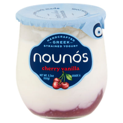 Nounós Cherry Vanilla Handcrafted Greek Strained, Yogurt