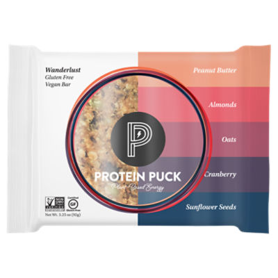 Protein Puck Plant Based Energy Wanderlust Vegan Bar, 3.25 oz, 16 count