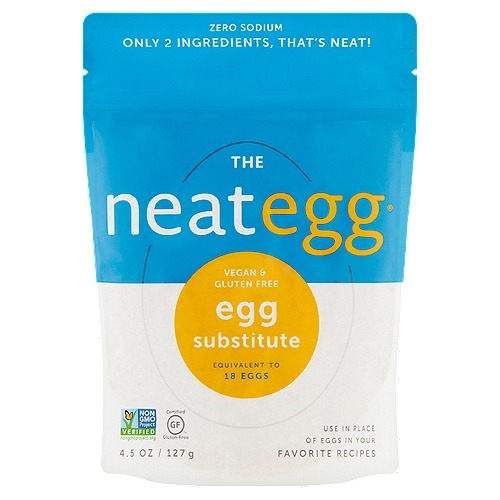The Neat Egg Vegan & Gluten Free Egg Substitute, 4.5 oz
The Neat Egg is an Easy-to-Mix, Natural Egg Replacement that can be used in your Favorite Recipes.