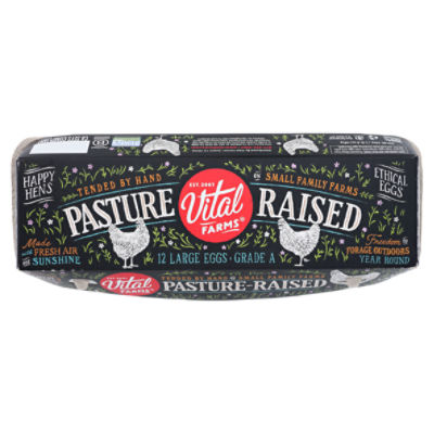 Vital Farms Pasture Raised Grade A Large Brown Eggs, 12 Count