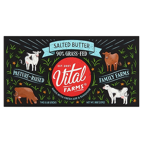 Vital Farms Sea Salted Butter, 1/4 lb, 2 count