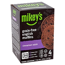 Mikey's Grain-Free Cinnamon Raisin English Muffins, 4 count, 8.8 oz