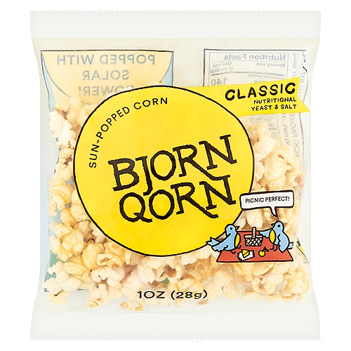 BjornQorn Classic Sun-Popped Corn, 1 oz