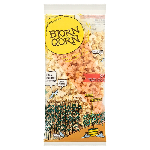 Bjorn Qorn Spicy Sun-Popped Corn, 3 oz
