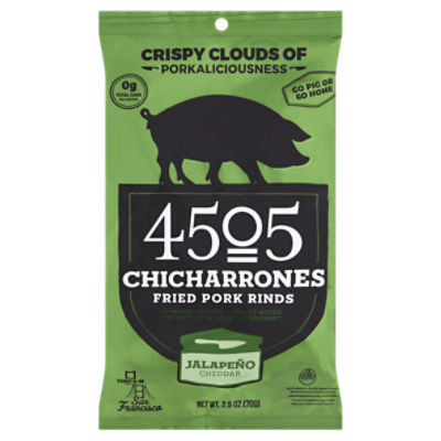 4505 Chicharrones Fried Pork Rinds - Jalapeno Cheddar, 2.5 oz