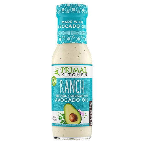 Primal Kitchen Ranch Dressing & Marinade, 8 fl oz
Sugar Free†
† Not a low calorie food. See nutrition information for fat content.