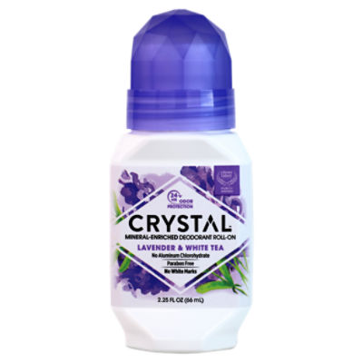 Crystal Lavender & White Tea 24Hr, Mineral Deodorant RollOn