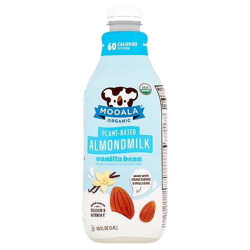 Mooala Organic Vanilla Bean Plant-Based Almondmilk, 48 fl oz