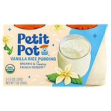 Petit Pot Organic & Creamy French Dessert Vanilla, Rice Pudding, 7 Ounce