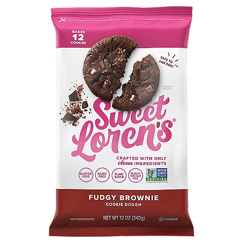 Sweet Loren's Fudgy Brownie Cookie Dough, 12 count, 12 oz