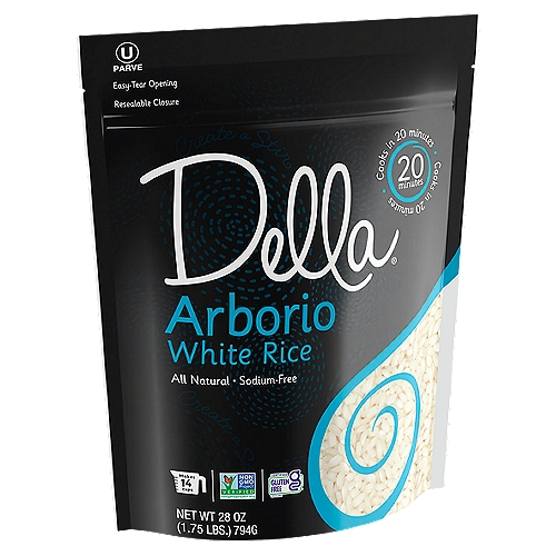 Della Arborio White Rice, 28 oz
Della Arborio adds a mild, balanced flavor, creamy, firm texture and delicate aroma to elevate any dish or bowl.
