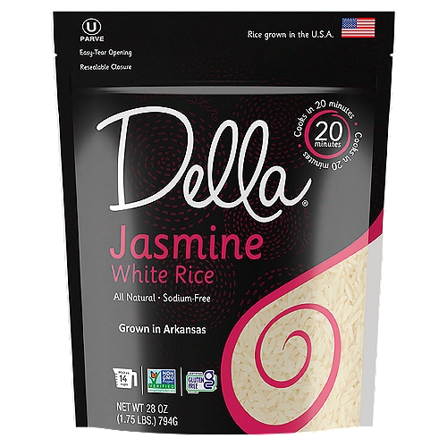 Della Jasmine White Rice, 28 oz
Della Jasmine Rice adds a mellow, nutty flavor, creamy texture and fragrant aroma to elevate any dish or bowl.