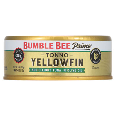 Bumble Bee Prime Yellowfin Solid Light Tuna in Olive Oil, 5 oz, 5 Ounce