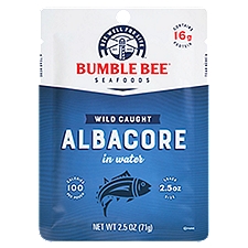 Bumble Bee Wild Caught Albacore in Water 2.5 oz. Pouch, 2.5 Ounce
