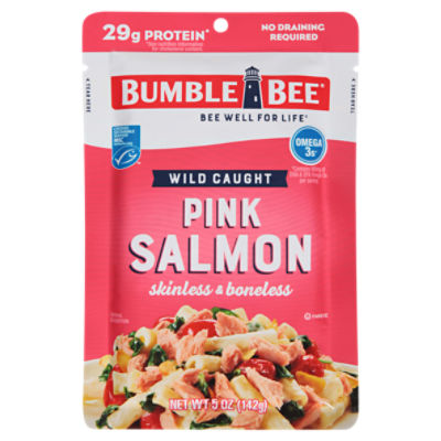 12/5ounce BB Bumble Bee Wild Caught Skinless & Boneless Pink Salmon 5 oz. Pouch