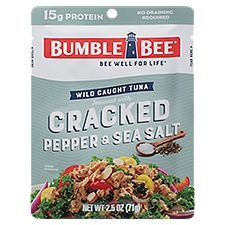 Bumble Bee Seafoods Seasoned with Cracked Pepper & Sea Salt Wild Caught Tuna, 2.5 oz
