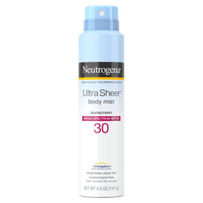 Neutrogena Ultra Sheer Broad Spectrum Body Mist Sunscreen, SPF 30, 5.0 oz