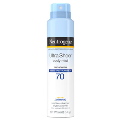Neutrogena Ultra Sheer Broad Spectrum Body Mist Sunscreen, SPF 70, 5.0 oz