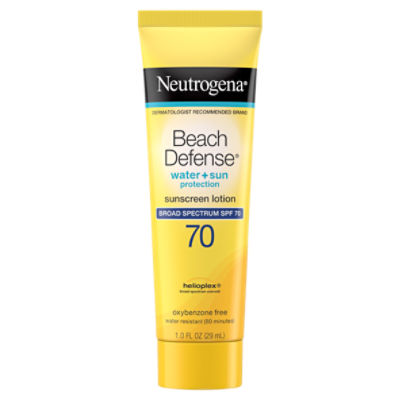 Neutrogena Beach Defense Water + Sun Protection Broad Spectrum Sunscreen Lotion, SPF 70, 1.0 fl oz