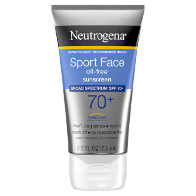 Neutrogena Sport Face Oil-Free Broad Spectrum Sunscreen, SPF 70+, 2.5 fl oz