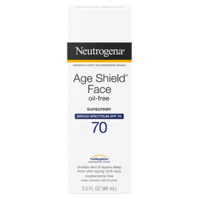 Neutrogena Age Shield Oil-Free Broad Spectrum Face Sunscreen, SPF 70, 3.0 fl oz