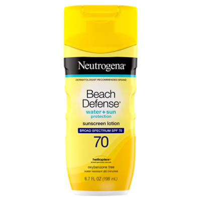 Neutrogena Beach Defense Water + Sun Protection Broad Spectrum Sunscreen Lotion, SPF 70, 6.7 fl oz