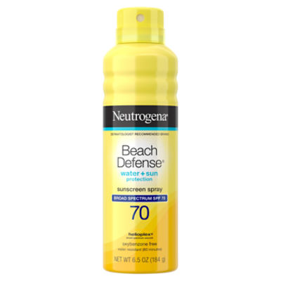Neutrogena Beach Defense Water + Sun Protection Broad Spectrum Sunscreen Spray, SPF 70, 6.5 fl oz