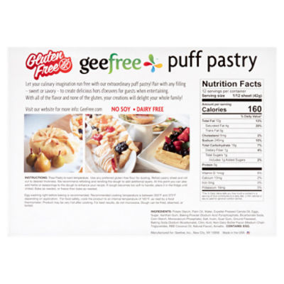 GeeFree Gluten-Free Pastry Dough (FROZEN)