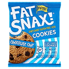 Fat Snax! Chocolate Chip Cookies, 2 count, 1.4 oz
