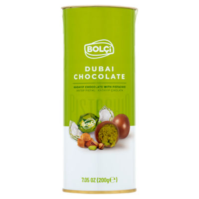 Bolçi̇ Dubai Kadayıf Chocolate with Pistachio, 7.05 oz