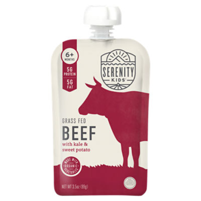 Serenity Kids Grass Fed Beef with Kale and Sweet Potato Baby Food, 6+ Months, 3.5 oz
