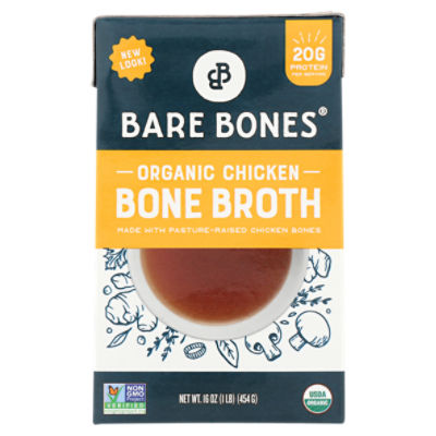 Bare Bones Organic Chicken Bone Broth, 16 oz