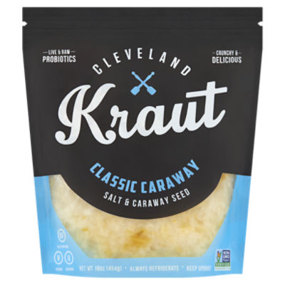 Cleveland Kraut Salt & Caraway Seed Classic Caraway Cabbage, 16 oz, 16 Ounce
