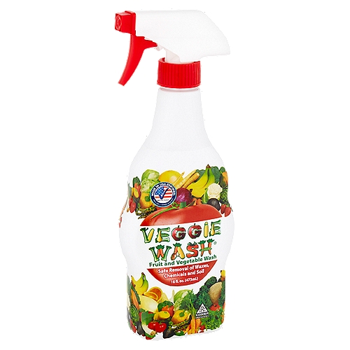 Veggie Wash Fruit and Vegetable Wash, 16 fl oz
Stop rinsing. Start cleaning!

Laboratory tested and proven to remove unwanted residues (wax, soil, and agricultural chemicals)
Significantly better than water rinsing alone!

Veggie Wash uses unique citrus solvents for effective and safe cleaning. Removes surface contaminants leaving no aftertaste...only the natural flavors of truly clean fruits and vegetables!

Made with the magic of citrus...from the makers of Citrus Magic®
