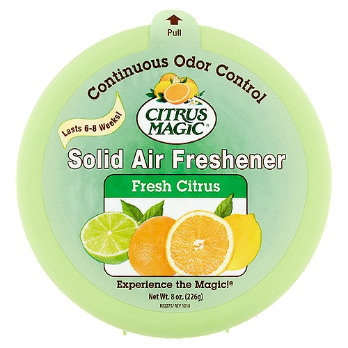 Citrus Magic Fresh Citrus Solid Air Freshener, 8 oz
Citrus Magic® Solid Air Fresheners eliminate unpleasant odors in problem areas, while cleaning and freshening the air.