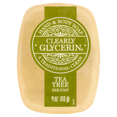 Clearly Glycerin Tea Tree Hand & Body Bar Soap, 4 oz