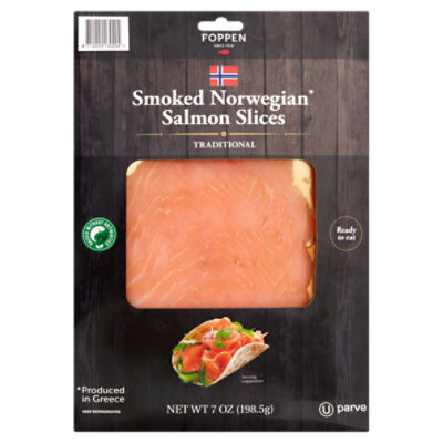 Foppen Traditional Smoked Norwegian Salmon Slices, 7 oz