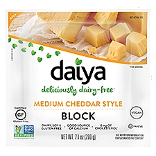 Daiya Block Medium Cheddar Style, Cheese, 7.1 Ounce