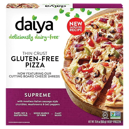 Daiya Supreme Thin Crust Gluten-Free Pizza, 19.4 oz
Deliciously dairy-free®