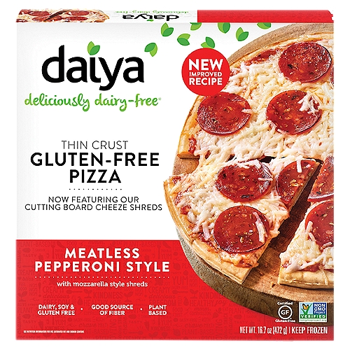 Daiya Meatless Pepperoni Style Thin Crust Gluten-Free Pizza, 16.7 oz
Deliciously dairy-free®