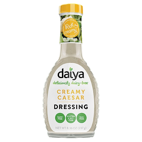Daiya Creamy Caesar Dressing, 8.36 oz
Deliciously dairy-free®

Finally! A perfect plant based addition without the dairy, soy and gluten. Our Caesar is so rich and creamy with a perfect pairing of garlic and cheeze, your veggies will do a double dip!