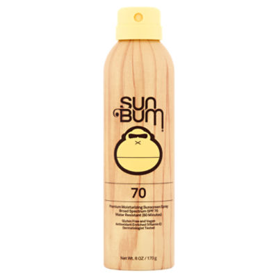 Sun Bum Premium Moisturizing Broad Spectrum SPF 70 Sunscreen Spray, 6 oz