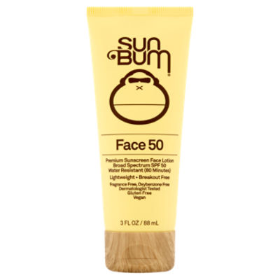 SUN BUM Face 50 Broad Spectrum Premium Sunscreen Face Lotion, SPF 50, 3 fl oz