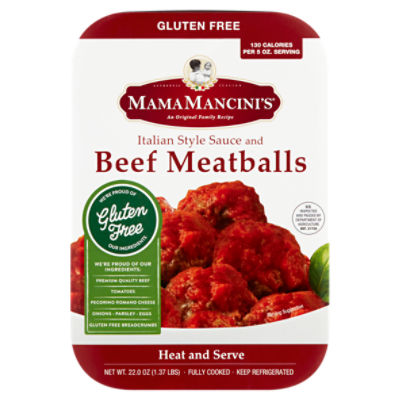 Mama Mancini's Gluten Free 8 Beef Meatballs, 22 oz