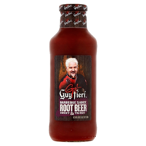Guy Fieri Sweet & Tangy Root Beer Barbeque Sauce, 19 oz
Chef Guy's Root Beer BBQ Sauce brings the righteous combo of tangy root beer, sweet molasses and a hint of smoke that will rock your chicken, brisket or pork chops!