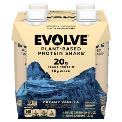 Evolve Creamy Vanilla Plant-Based Protein Shake, 11 fl oz, 4 count, 44 Fluid ounce