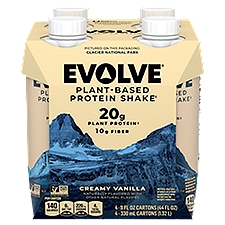 Evolve Creamy Vanilla Plant-Based Protein Shake, 11 fl oz, 4 count, 44 Fluid ounce