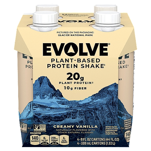 Evolve Creamy Vanilla Plant-Based Protein Shake, 11 fl oz, 4 count