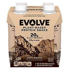 Evolve Protein Shake, Plant Based Café Mocha Natural Flavor, 44 Fluid ounce